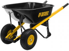 Тачка строительная, усиленная, объем 140 л, 250 кг, двухколесная, колесо 15х6.00-6 Denzel 69000