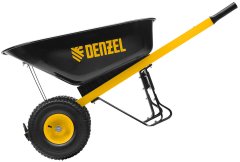 Тачка строительная, усиленная, объем 140 л, 250 кг, двухколесная, колесо 15х6.00-6 Denzel 69000