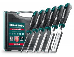 KRAFTOOL GRAND-6 набор стамесок-долот с двухкомпонентной рукояткой, 6 шт