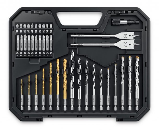 STAYER Unix-40 IMPACT READY, универсальный набор свёрл, HEX 1/4″, 40 предметов (29720-H40)