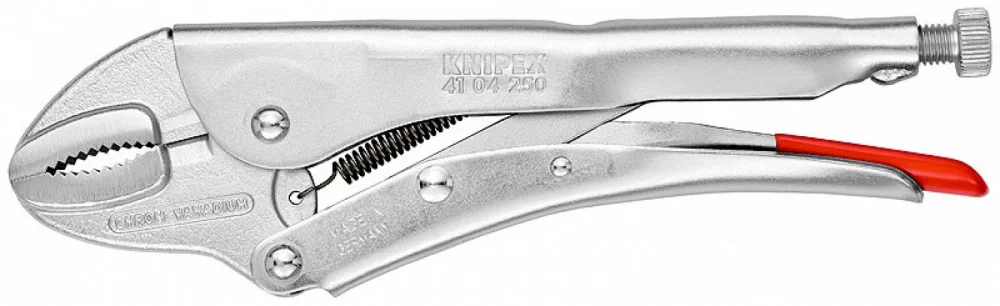 Клещи зажимные оцинкованные, глянцевая поверхность 250 мм, KNIPEX, ( KN-4104250SB )