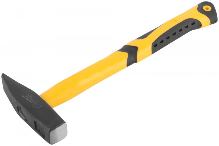 Молоток кованый, фиберглассовая усиленная ручка, антивибрационные накладки, 400 гр. FIT 44344