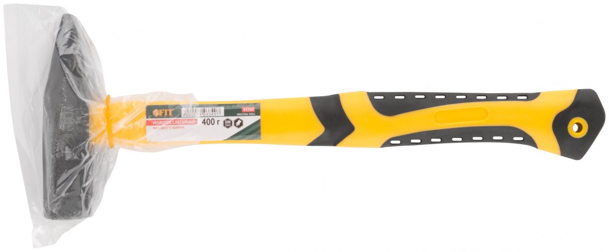 Молоток кованый, фиберглассовая усиленная ручка, антивибрационные накладки, 400 гр. FIT 44344