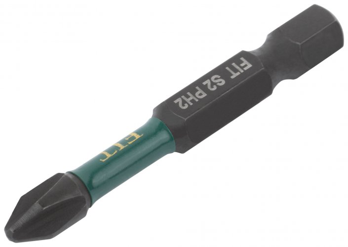 Биты кованые ударные, сталь S2, односторонние 50 мм PH2, 10 шт., блистер FIT 57485