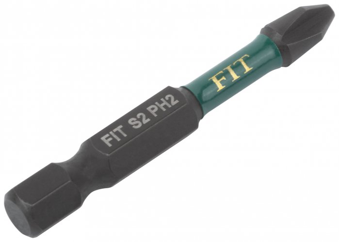 Биты кованые ударные, сталь S2, односторонние 50 мм PH2, 10 шт., блистер FIT 57485