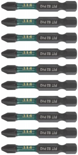 Биты кованые ударные, сталь S2, односторонние 50 мм PH2, 10 шт., блистер FIT 57485