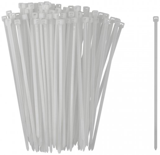 Хомуты нейлоновые для проводов, белые 100 шт., 3,6х150 мм FIT 60368