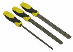 Набор из 3-х рашпилей 200 мм с драчевой насечкой (плоский, полукруглый, круглый), STANLEY, ( 0-22-477 )