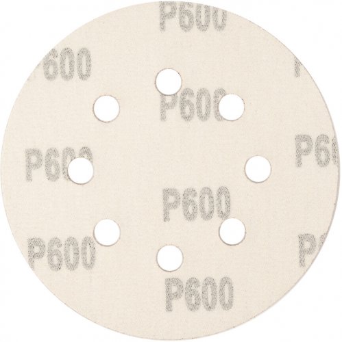 Круг абразивный на ворсовой подложке под "липучку", перфорированный, P 600, 125 мм, 5 шт Сибртех 738167
