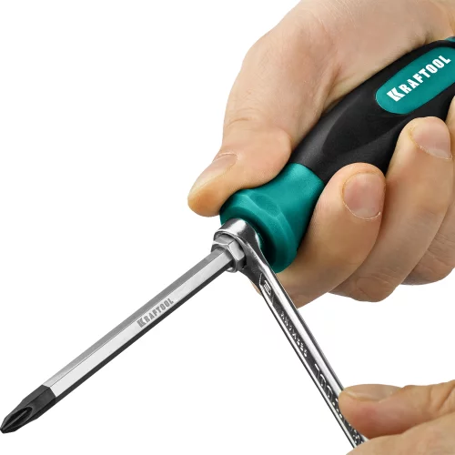 Ударная отвертка KRAFTOOL Impact PH 2 , сквозной стержень из Cr-Mo стали, 250034-2