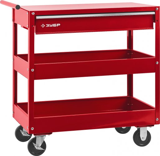 Инструментальная тележка ЗУБР 1 ящик + 2 полки, 737x383x785 мм 38912