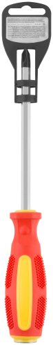 Отверткa ударная, CrV сталь, шестигранное сквозное жало с бойком, прорезиненная ручка 8х150 мм PH3 КУРС 55605