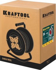 Силовой удлинитель на стальной катушке, 3х1.5, 30м, 3700Вт, IP44, KRAFTOOL 55085-30_z01