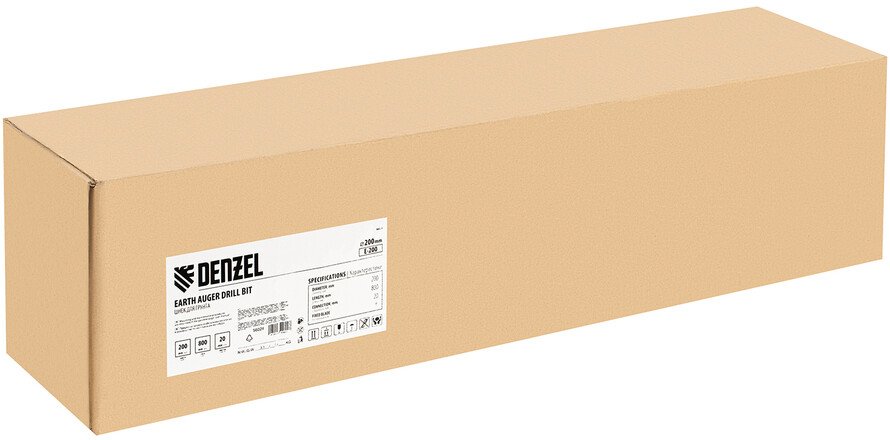 Шнек для грунта E-200, диаметр 200 мм, длина 800 мм,соединение 20 мм, несъемный нож Denzel 56024
