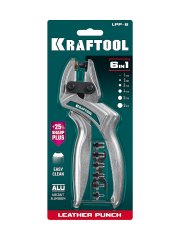 KRAFTOOL LPP-6 с набором насадок 1-6 мм, мощный дырокол для кожи (22952)