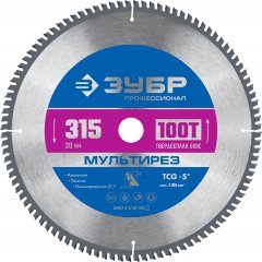 Пильный диск по алюминию ЗУБР Мультирез 315x30 мм, 100Т 36907-315-30-100_z01