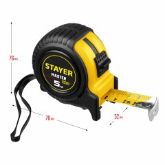 Рулетка STAYER MASTER 5м/25мм, ударостойкий обрезиненный корпус 34025-05-25