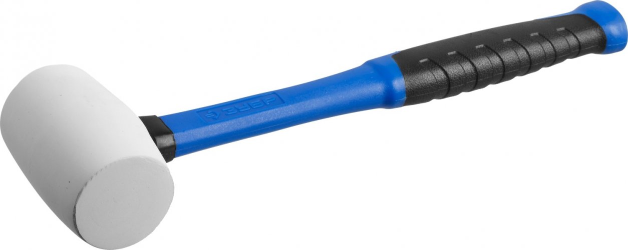 Киянка с фиберглассовой ручкой ЗУБР ПРОФЕССИОНАЛ резиновая белая, 230г 20531-230_z02