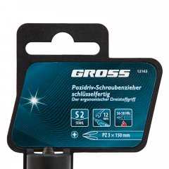 Отвертка PZ3 x 150 мм, S2, трехкомпонентная ручка Gross 12163