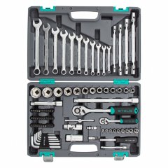 Набор инструментов, 1/2, 1/4, CrV, пластиковый кейс, 88 предметов Stels 14109