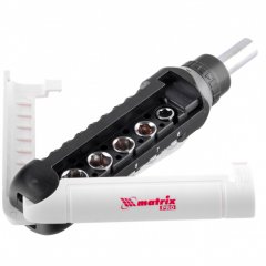 Отвертка реверсивная с набором бит и торцевых головок, 15 шт, CrV Matrix Pro 13343