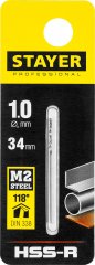 Сверло Professional по металлу HSS-R (1х12х34 мм; М2; DIN 338) STAYER 29602-1