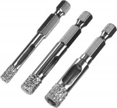 Набор алмазных свёрл универсальных (3 шт; сухое сверление; шестигранный хвостовик; 6, 8, 10 мм) ЗУБР 29865-H3