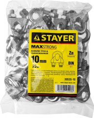 Зажим троса STAYER DIN 741, 10мм, 25 шт, оцинкованный, 30535-10