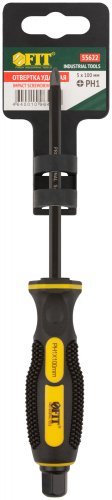 Отверткa ударная, сталь S2, шестигран.жало, боек под ключ, прорезиненная ручка, 5х100 мм PH1 FIT 55622