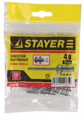 Заклепка алюминиевая (50 шт; 4.8х18 мм) STAYER 3120-48-18