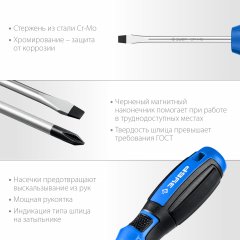 Набор отверток ЗУБР Профессионал-18 в держателе, 18 шт. 25242