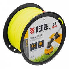 Леска для триммера круглая, 4,0мм х 69м, на DIN катушке FLEX CORD,  Denzel 96283