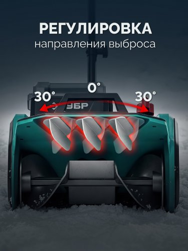 ЗУБР 40В (2x20В), 40 см, 2 АКБ LMS (4 А·ч), лопата аккумуляторная (снегоуборщик) (СЛА-40-42)