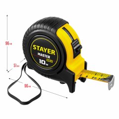 Рулетка STAYER MASTER 10м / 25мм в ударостойком обрезиненном корпусе 34025-10_z01