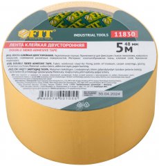 Лента клейкая двусторонняя, на тканевой основе 48 мм х 5 м FIT 11830
