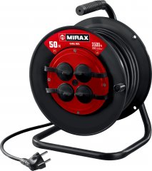 Силовой удлинитель на катушке MIRAX пвс 3x2.5 50м 3500вт 55051-50