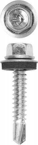 Саморезы ЗУБР для крепления кровельных материалов к металлическим конструкциям, оцинкованные, 6,3x19 мм, 2000шт 4-300310-63-019