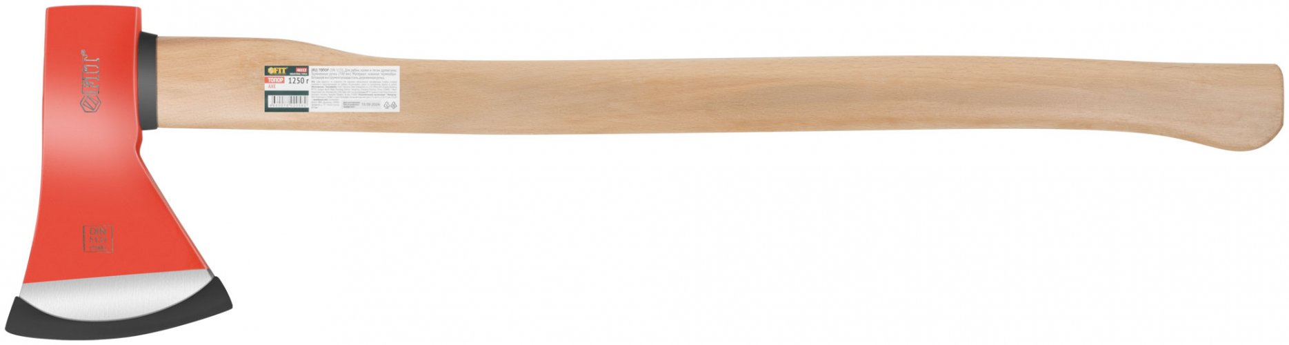 Топор кованая усиленная сталь, деревянная длинная ручка 1250 гр. FIT 46112