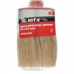 Кисть круглая, Профи №12 (45 мм), натуральная щетина, деревянная ручка MTX 82048