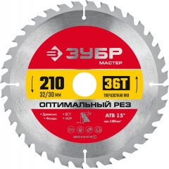 Диск пильный по дереву ЗУБР Оптимальный рез 210x32/30 мм, 36Т 36912-210-32-36_z01