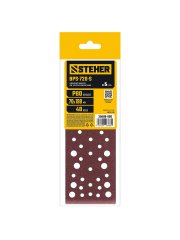 STEHER BPS-720-S 70х198 мм, Р80, шлифовальный лист на липучке, 56 отв., 5 шт. (35686-080)