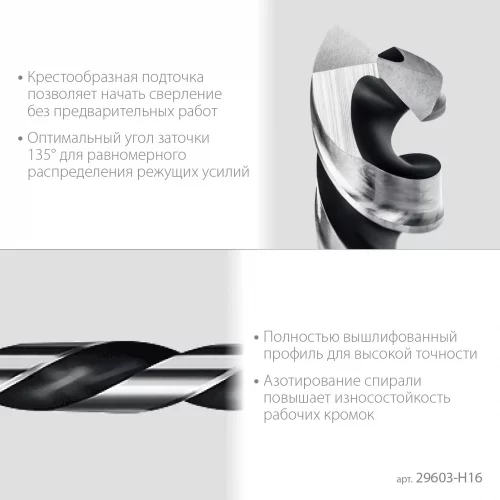 STAYER НЕХ-1/4″, 16 шт, набор сверл по металлу для винтовёртов и шуруповертов IMPACT READY (29603-H16)