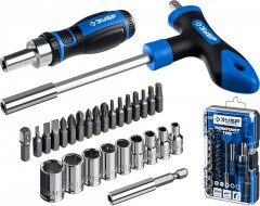 Набор: реверсивная и Т-образная отвертки с насадками 29 шт ЗУБР Компакт-Т29 25168-H29_z01