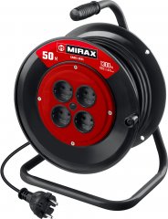 Удлинитель на катушке MIRAX пвс 2x0.75 50м 1300вт 55052-50
