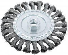 Корщетка-колесо, гайка М14, стальная витая проволока 125 мм FIT 39123