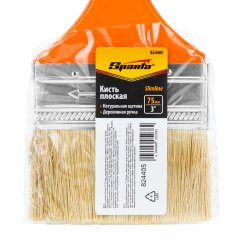 Кисть плоская Slimline 3" (75 мм), натуральная щетина, деревянная ручка Sparta 824405
