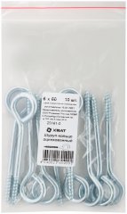 Шуруп-кольцо оцинкованный 6 х 60/65, 10 шт XВАТ 25161-0