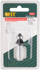Фреза кромочная льная c нижним подшипником, DxHxL = 20х8х48 мм FIT 36669