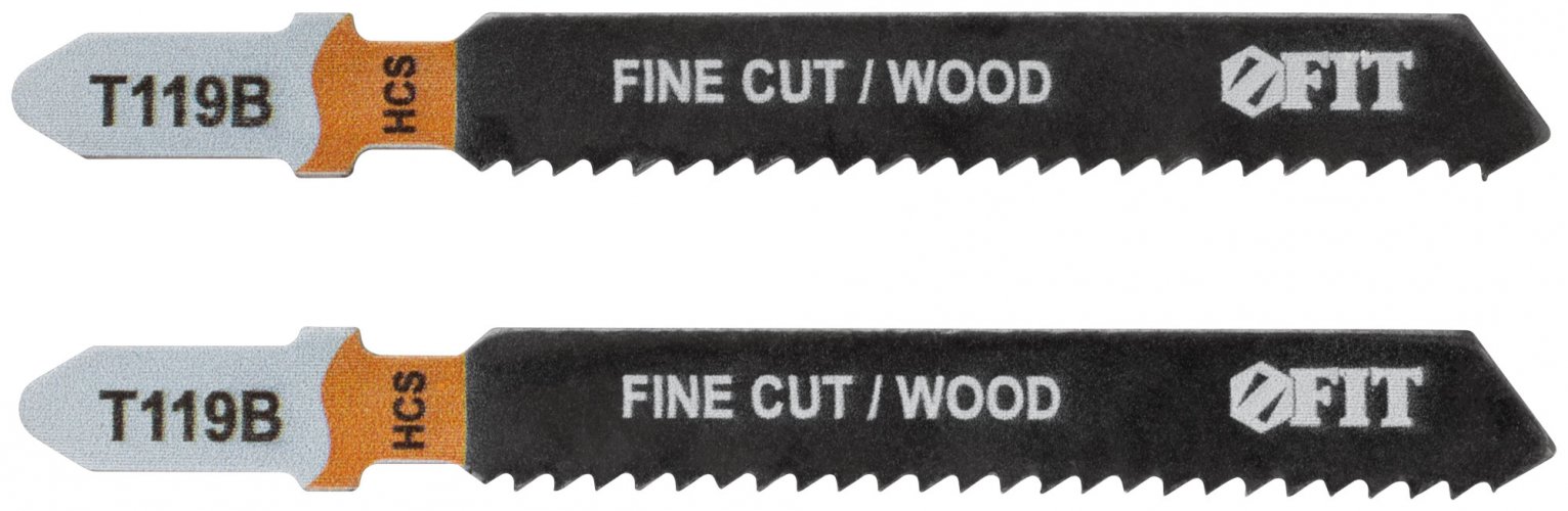 Полотна по дереву, HCS, фрезерованные, волнистые зубья, 91/67/2 мм (Т119В), 2 шт. FIT 40884