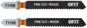 Полотна по дереву, HCS, фрезерованные, волнистые зубья, 91/67/2 мм (Т119В), 2 шт. FIT 40884